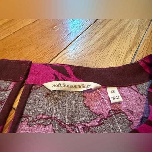 Soft Surroundings Women’s Oceo Gauze Tunic Top Tropical Fuchsia Pink Size 3X NWT - Picture 9 of 16